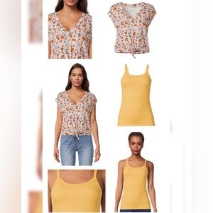 XS No Boundaries Graphical Mushroom Tee and Rib Cami 2 Pc Bundle